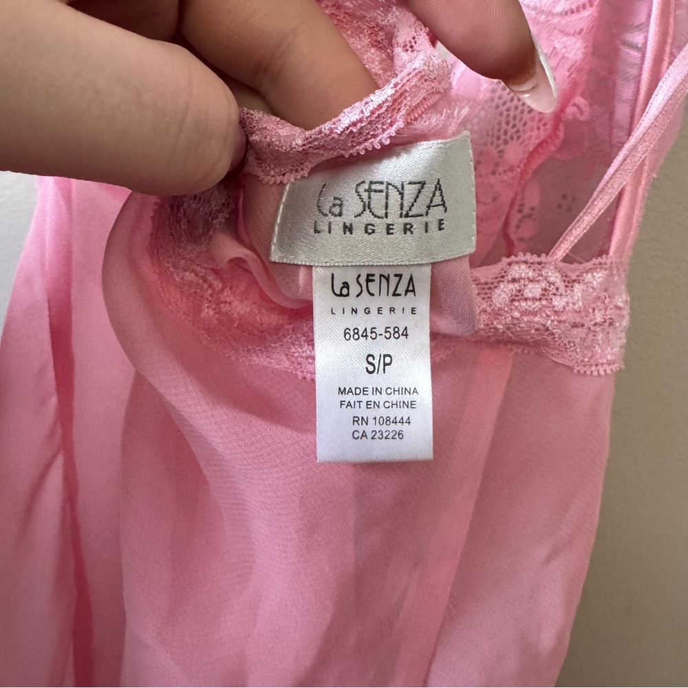 La Senza Y2K pink lace mesh babydoll halter neck tie lingerie cami top - Picture 4 of 4